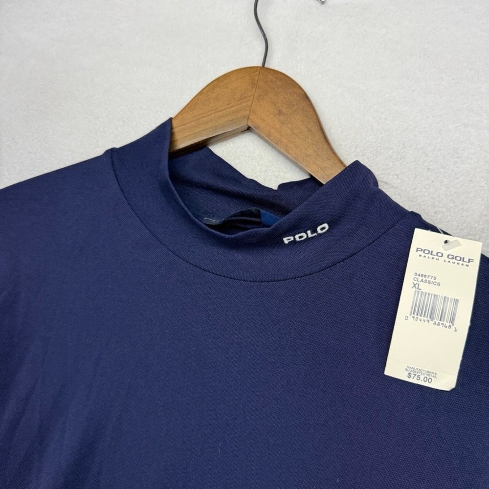 Vintage Polo Golf Ralph Lauren Shirt Mens XL Blue Mock Embroidered Deadstock 90s